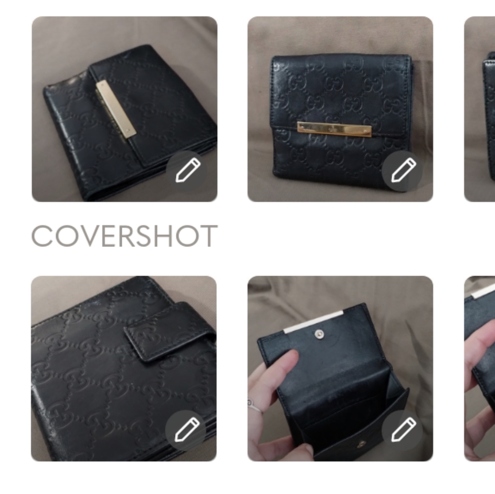 GUCCI BLACK MONOGRAM LEATHER DUAL-OPENING SNAP-CLOSURE WALLET ~ AUTHENTIC~ NICE!